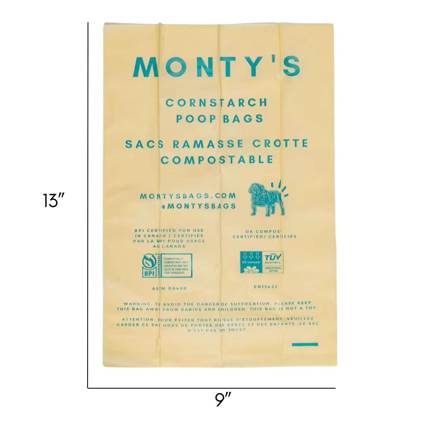 Monty's Compostable Cornstarch Poop Bags